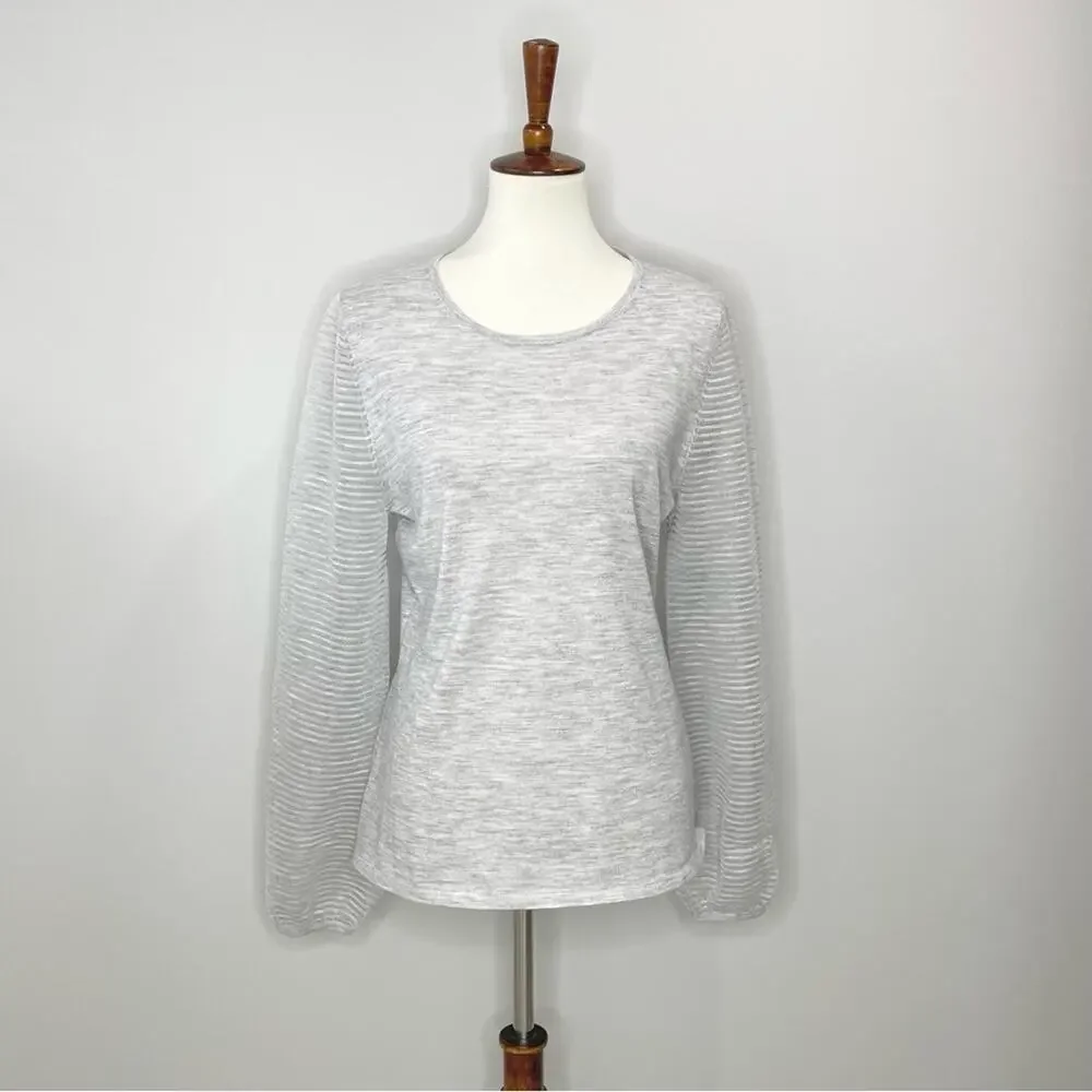 Neiman Marcus Cashmere Collection Sweater with Sheer Ottoman Sleeves Size Large - Picture 3 of 14